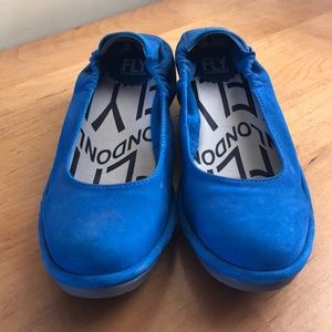 Fly London blue suade shoes